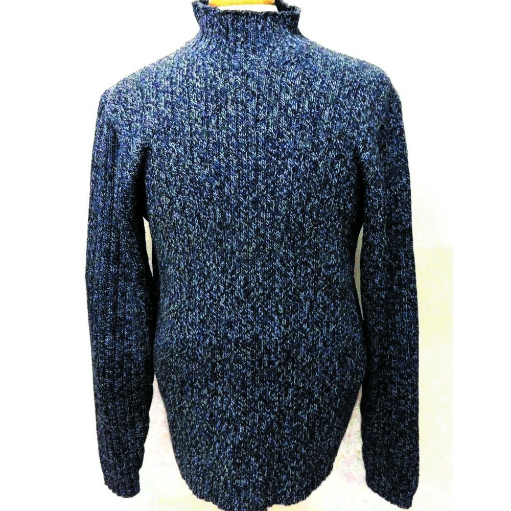 Club Room Sweater Pullover Blue White Cable Knit